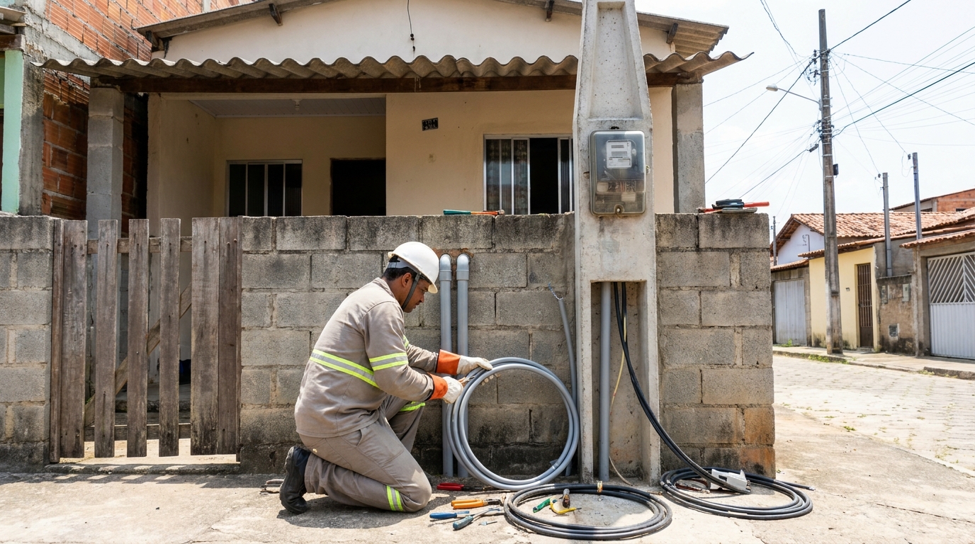 Instalação de Poste Padrão em Cancelli, Cascavel‑PR